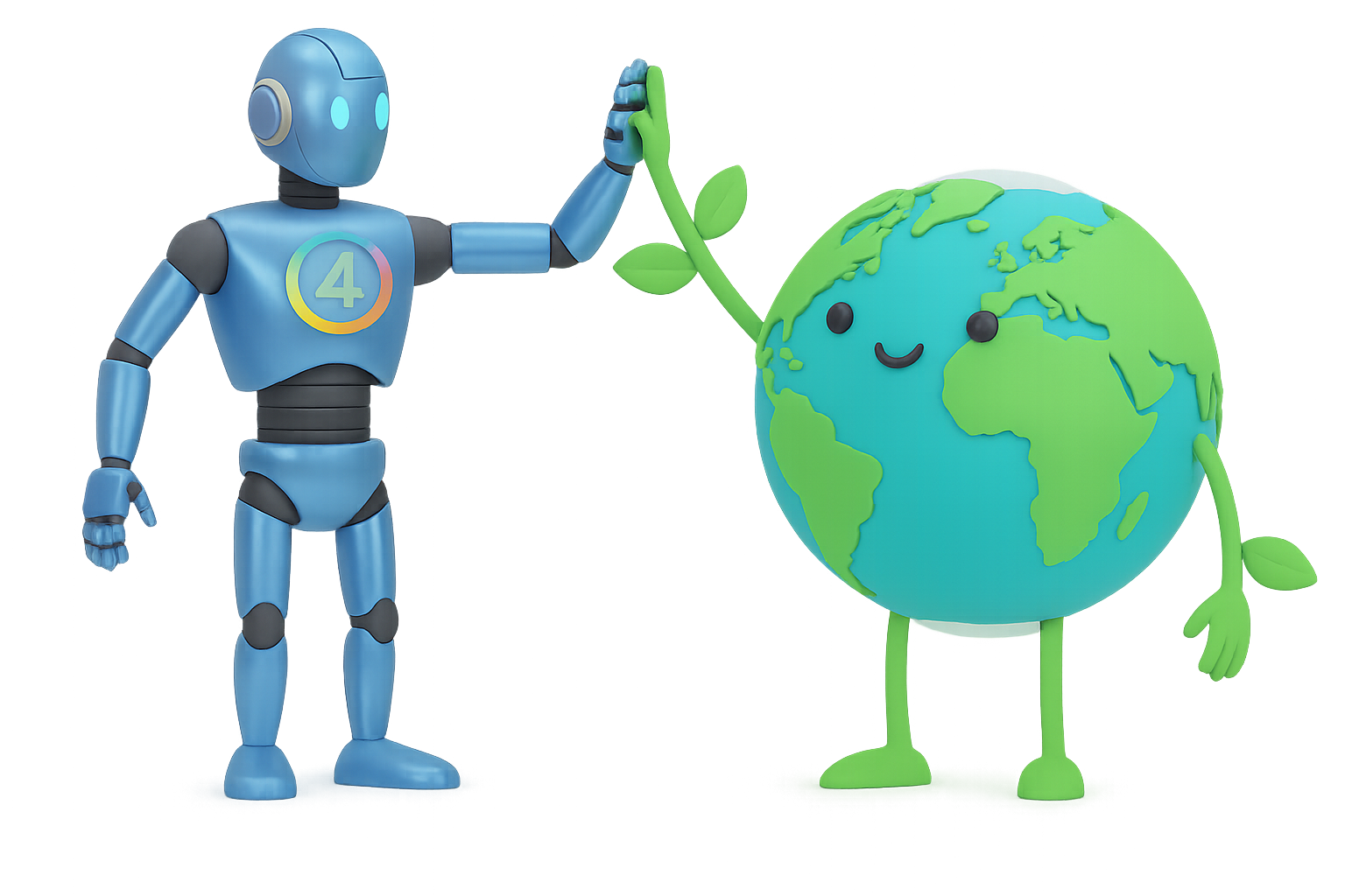 Scope4 AI bot high-fiving the Earth